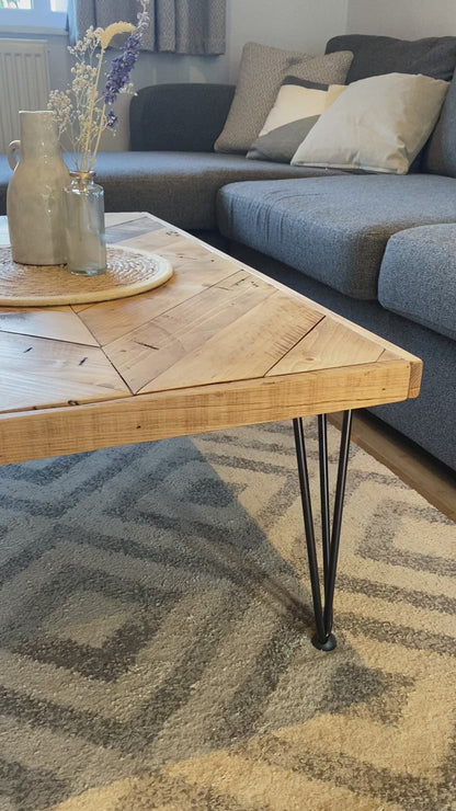 Reclaimed Wood Coffee Table | Hairpin Legs